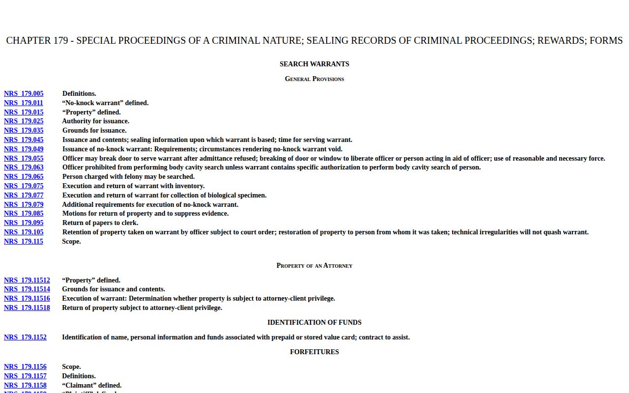 Nevada adult record-sealing statute and court-order provisions